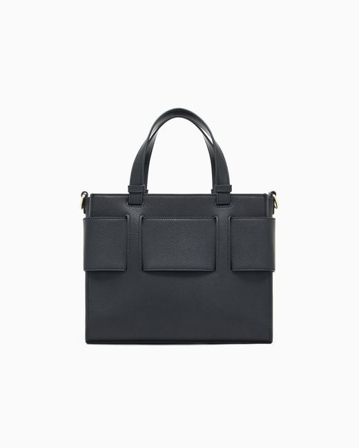 ARMANI EXCHANGE Black Shopping Bag With Monogram
