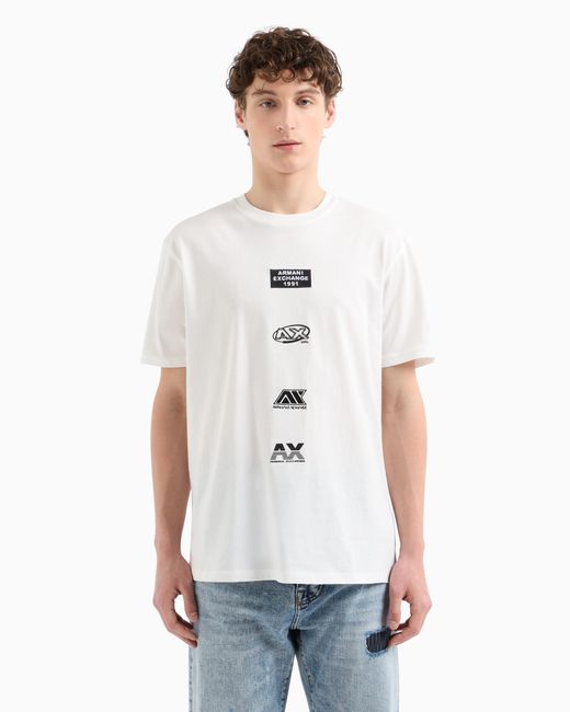 ARMANI EXCHANGE White Asv Regular Fit T-Shirt for men