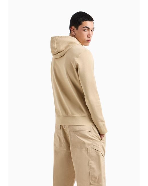 Armani Exchange Natural Milano New York Zip Up Hooded Sweatshirt for men
