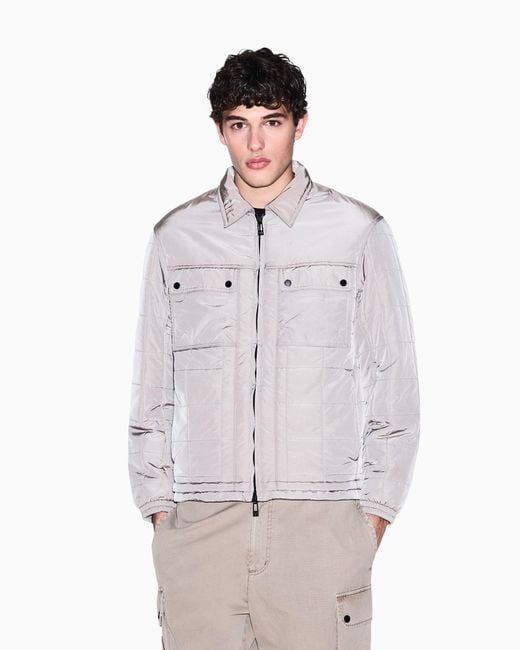 ARMANI EXCHANGE Gray Nylon Blouson With Matt Effect And Pockets for men