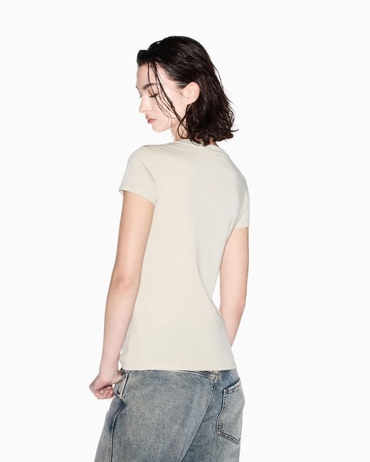 ARMANI EXCHANGE White Slim Fit T-Shirt Cotton Jersey