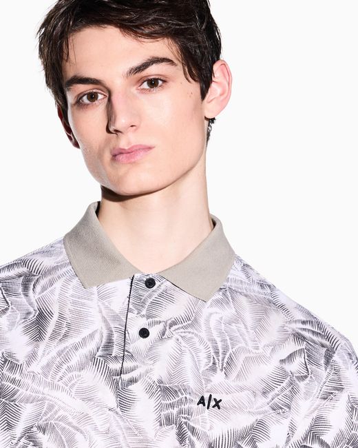 ARMANI EXCHANGE White Classic Polo Shirt for men