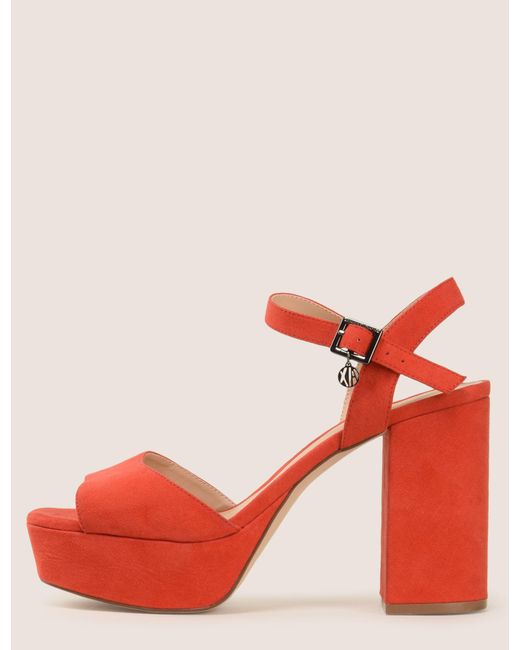 Armani Exchange Heeled Sandals Red | Lyst