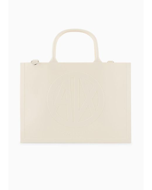 Milky Bag Con Logo In Rilievo In Materiale Riciclato di Armani Exchange in Natural