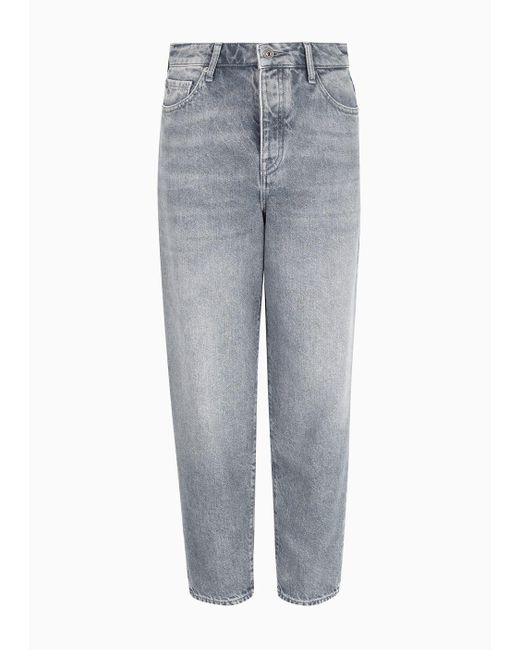 Armani Exchange Gray J51 Carrot Fit Jeans In Comfort Cotton Denim