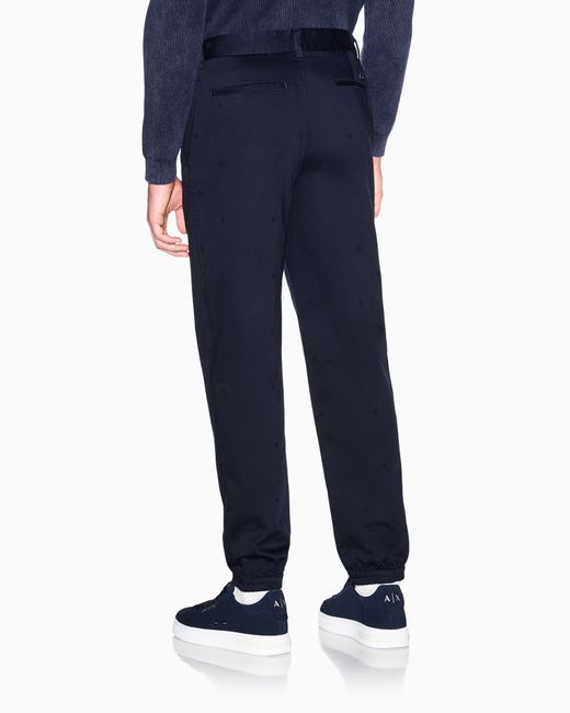 ARMANI EXCHANGE Blue Cotton Trousers for men