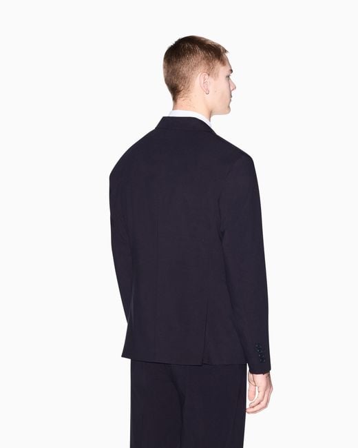 ARMANI EXCHANGE Blue Single Breasted Jacket for men