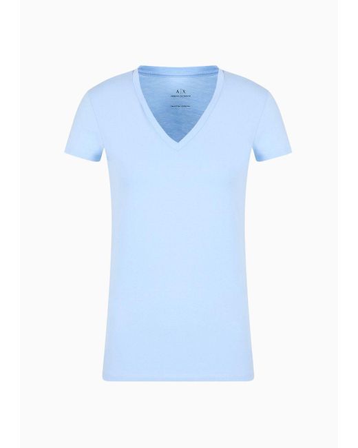 Armani Exchange Blue Slim Fit Short Sleeve Pima Cotton T-shirt