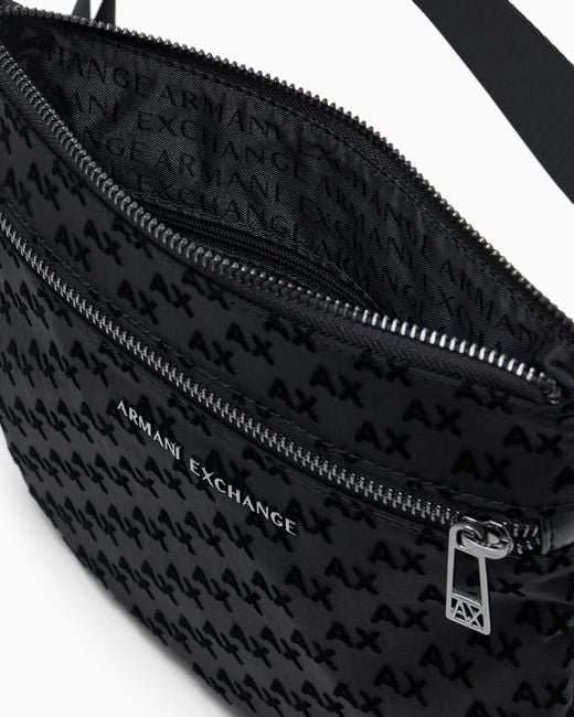 ARMANI EXCHANGE Black Flat Crossbody Messenger Bag for men