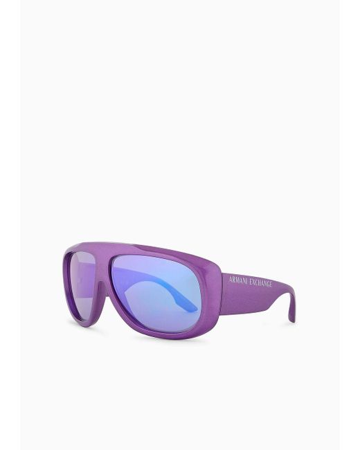 Armani Exchange Purple Chunky Frame Sunglasses for men
