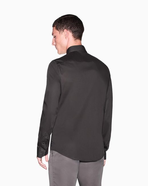 ARMANI EXCHANGE Gray Slim-Fit Shirt Essential for men