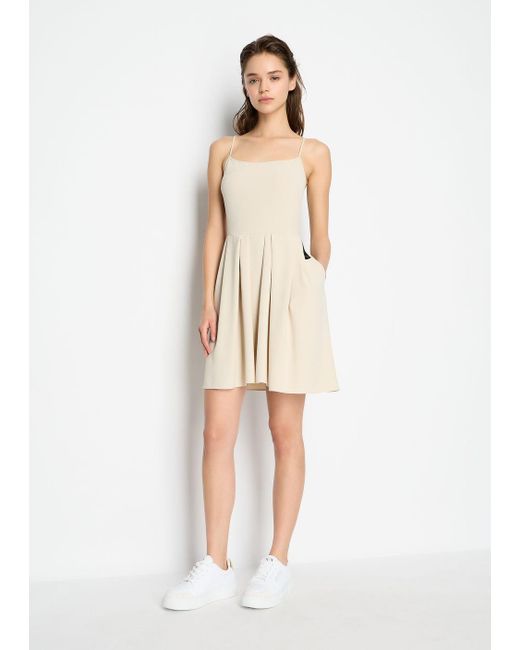 Armani Exchange Natural Asv Recycled Fluid Fabric Short Dress