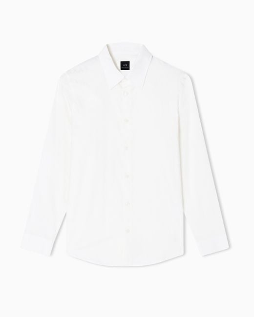 Chemise En Jacquard De Coton Coupe Régulière ARMANI EXCHANGE pour homme en coloris White