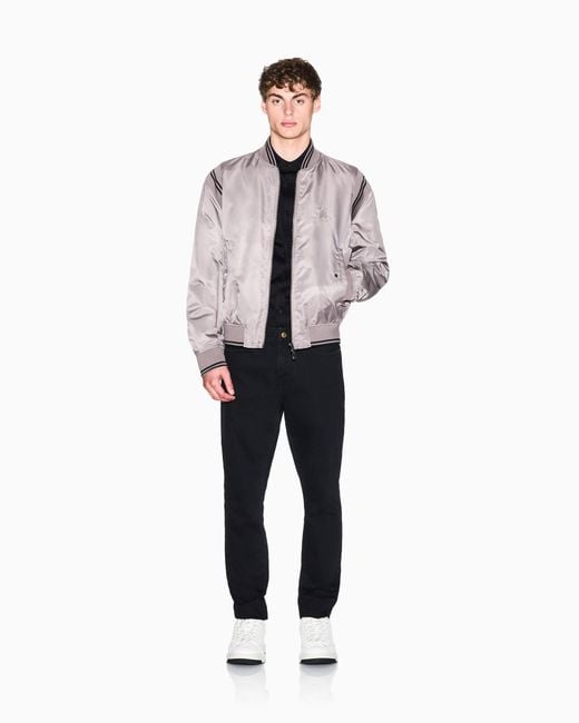 ARMANI EXCHANGE Black Stretch Cotton Shirt With Contrasting Profiles for men