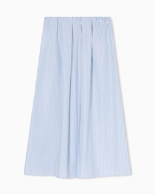 ARMANI EXCHANGE Blue Long Draped Striped Skirt