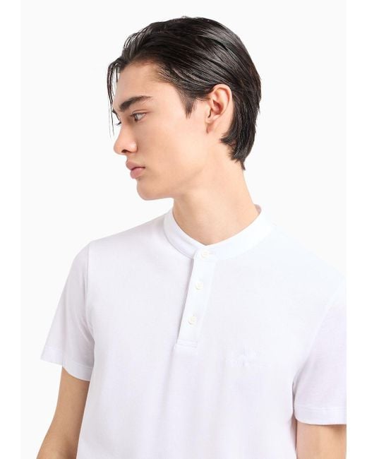 Armani Exchange White Slim Fit Polo Shirt In Asv Organic Cotton for men