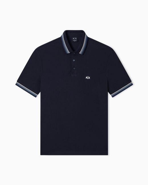 ARMANI EXCHANGE Blue Classic Polo Shirt for men