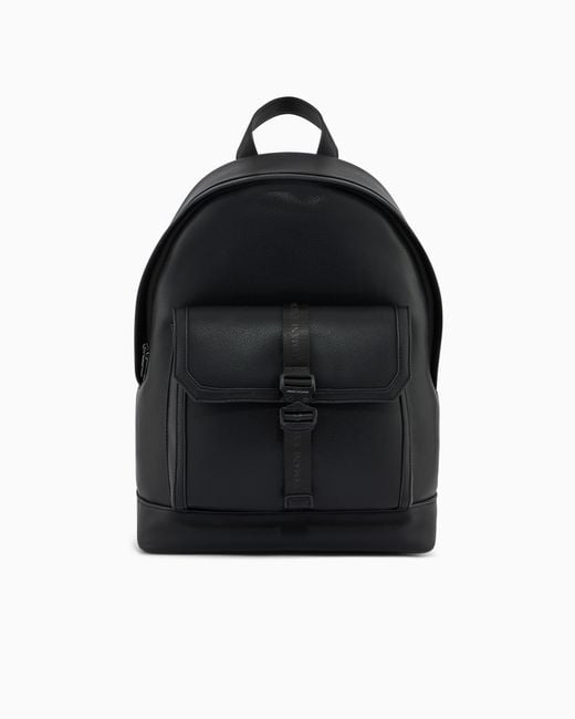 ARMANI EXCHANGE Black Technical Fabric Backpack for men