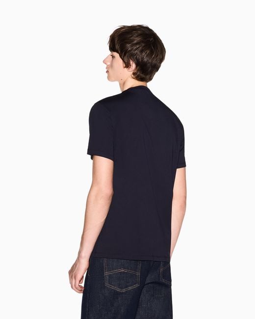 ARMANI EXCHANGE Blue Slim Fit Cotton T-Shirt for men