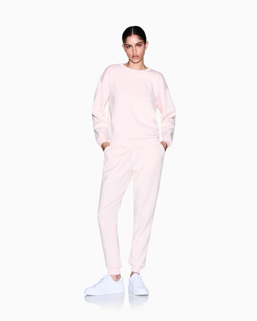 ARMANI EXCHANGE Pink Regular Fit Trousers Stretch Viscose Scuba