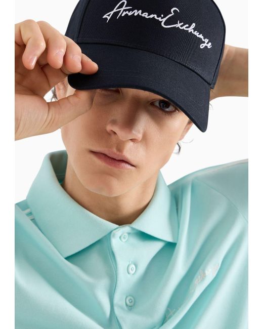 Cappello Con Visiera Con Maxi Logo di Armani Exchange in Blue da Uomo