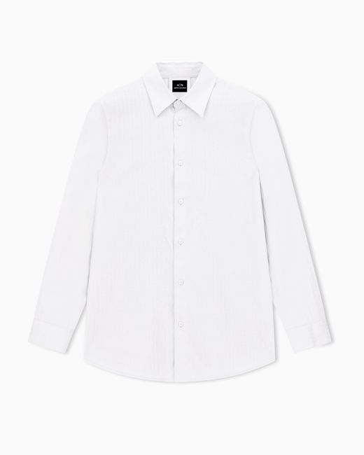 Chemise En Coton Jacquard Coupe Régulière ARMANI EXCHANGE pour homme en coloris White