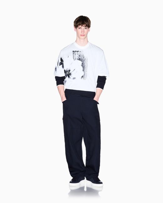 ARMANI EXCHANGE White Oversized Fit T-Shirt for men