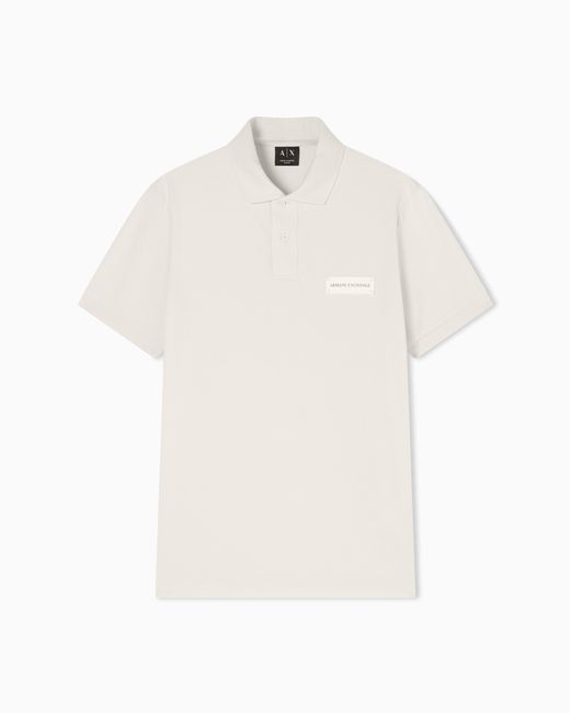 ARMANI EXCHANGE White Cotton Polo Shirt for men