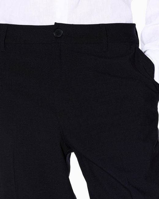 ARMANI EXCHANGE Blue Tailored Straight-Leg Trousers for men