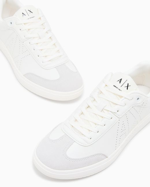 ARMANI EXCHANGE White Technical Fabric Sneakers