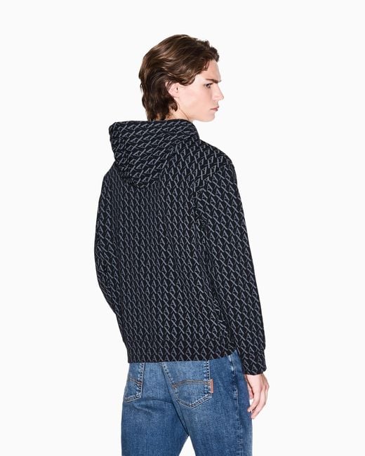 Sweat À Capuche Avec Logo Intégral ARMANI EXCHANGE pour homme en coloris Blue