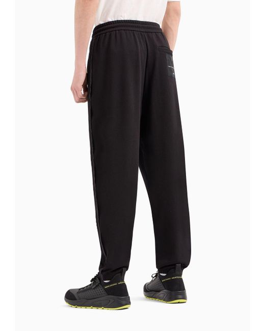 Armani Exchange Black Mix Mag Jogger Trousers In Asv Organic Cotton for men