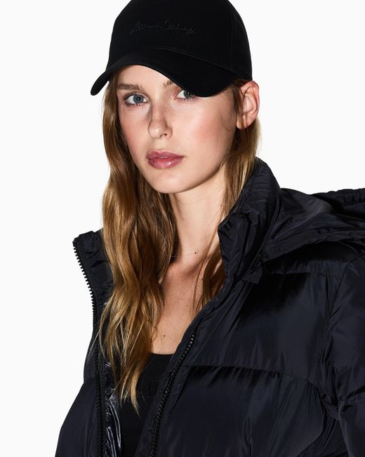 ARMANI EXCHANGE Black Six-Panel Baseball Cap