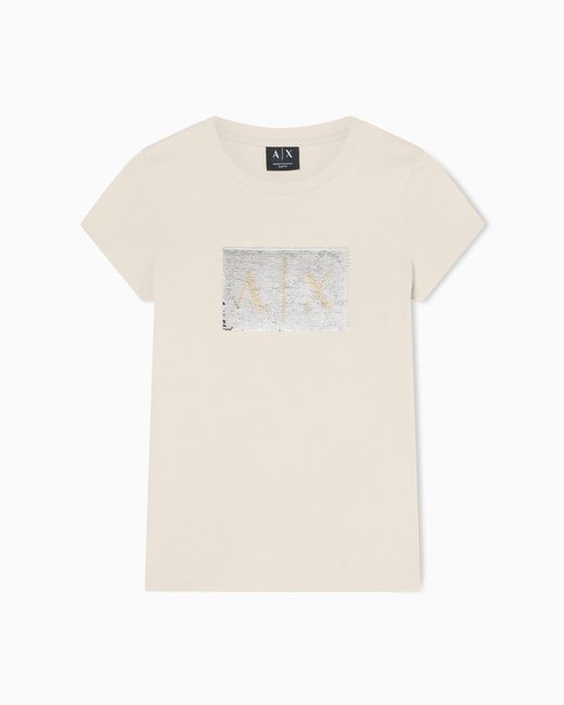 ARMANI EXCHANGE White Slim Fit T-Shirt Cotton Jersey