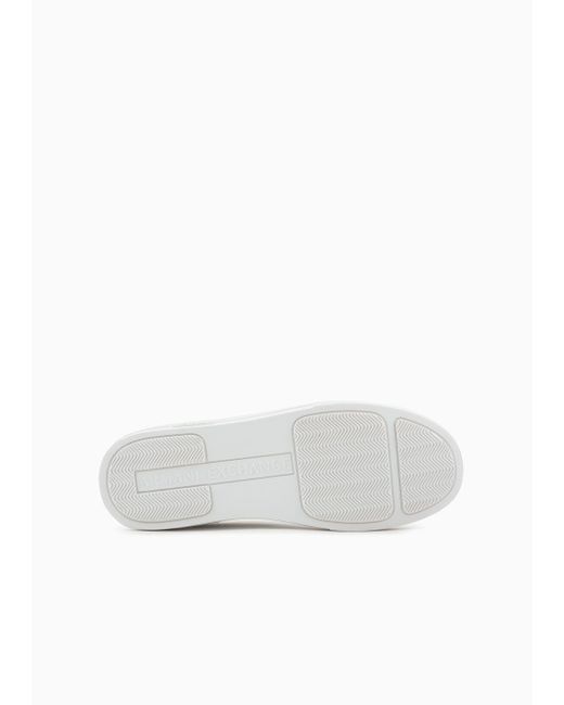 Sneakers In Tessuto Spalmato di Armani Exchange in White