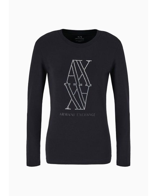 T-shirts À Manches Longues Armani Exchange en coloris Black