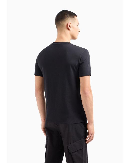 Armani Exchange Black Regular Fit Jersey T-shirt With Round Print for men