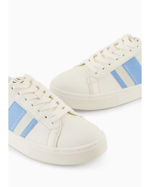 Armani Exchange Blue Sneakers With Contrasting Details