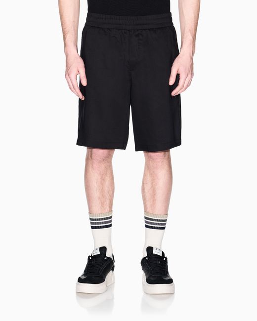 ARMANI EXCHANGE Blue Lightweight Oxford Bermuda Shorts for men
