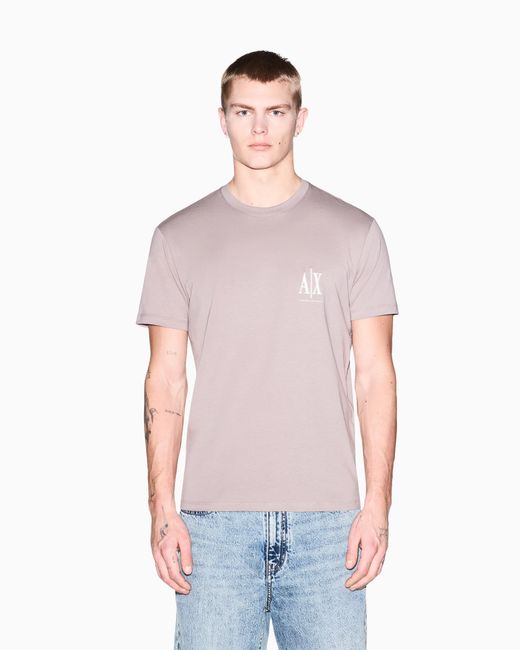 ARMANI EXCHANGE Gray Regular Fit T-Shirt Icon for men