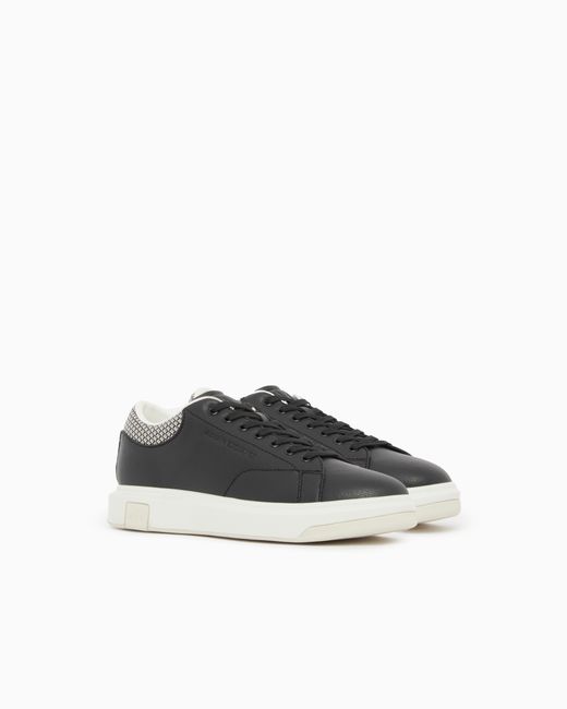 ARMANI EXCHANGE Blue Sneakers With An All-Over Print for men