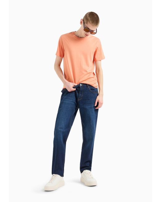 Armani Exchange Orange Slim Fit Short Sleeve Pima Cotton T-shirt for men