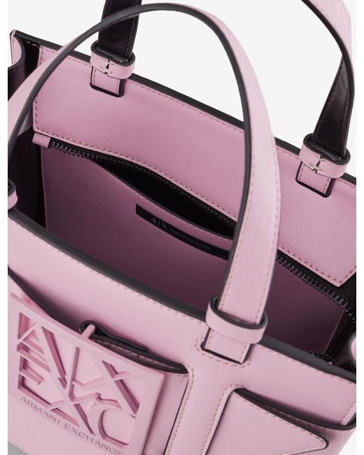 Armani Exchange Medium Tote Bag in Pink