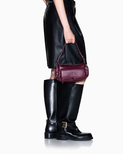 Borsa A Spalla Grande Con Tasche Laterali di ARMANI EXCHANGE in Purple