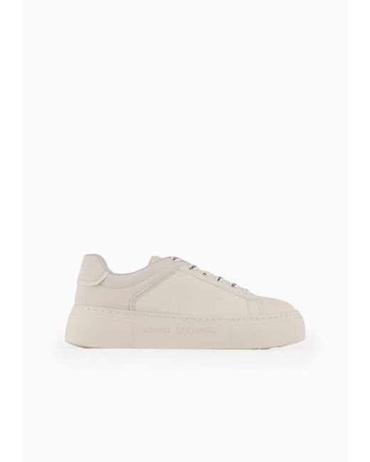 Armani Exchange White Sneakers In With Contrasting Back