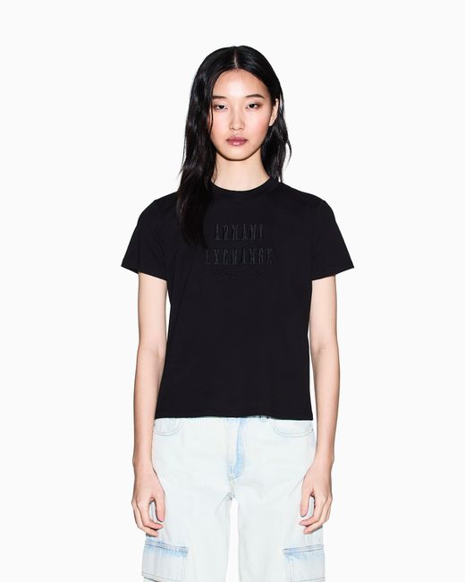 ARMANI EXCHANGE Black Relaxed Fit T-Shirt