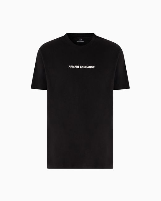 T-Shirt Coupe Régulière Avec Logo Imprimé Sur La Poitrine ARMANI EXCHANGE pour homme en coloris Black