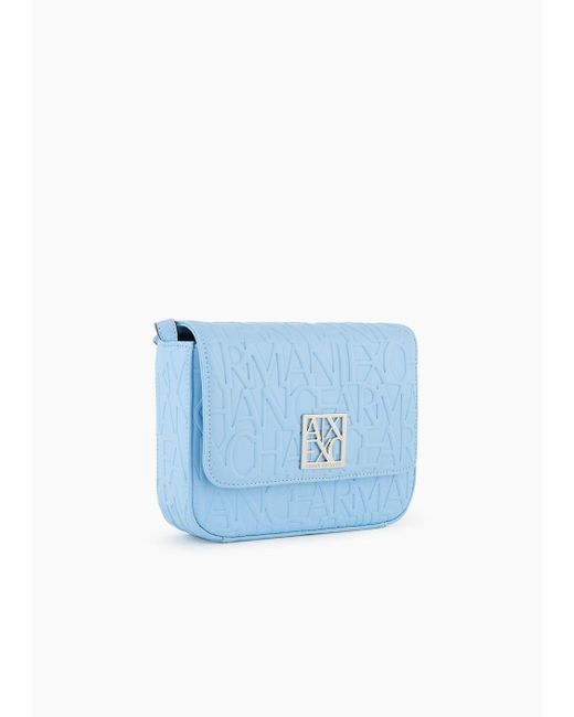 Armani Exchange Blue Medium Shoulder Strap With Logo Buckle