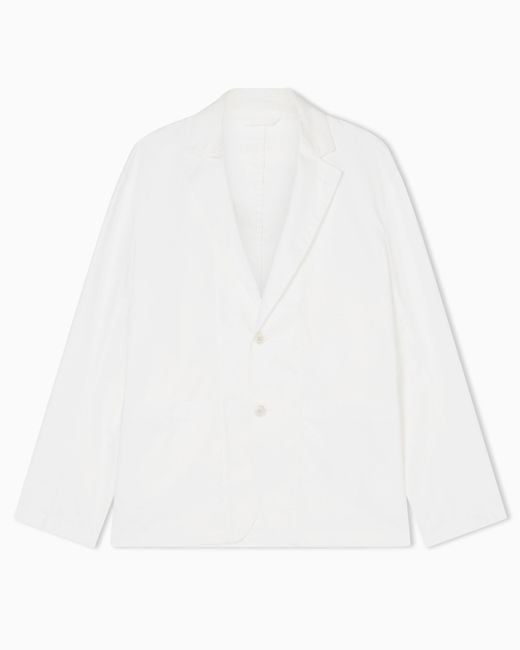 ARMANI EXCHANGE White Cotton Twill Jacket for men