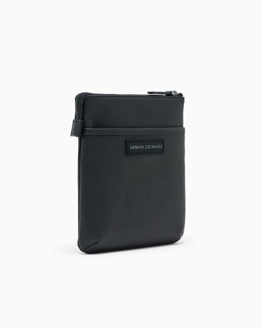 ARMANI EXCHANGE Black Flat Crossbody Messenger Bag for men
